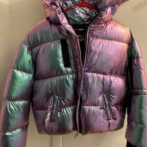 Fashion Nova Iridescent Puffer Jacket